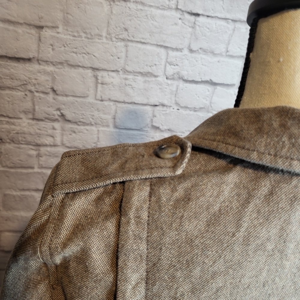 Theory womens tan brown button front 4 pocket pleated back detail blazer size 4 - Picture 11 of 14